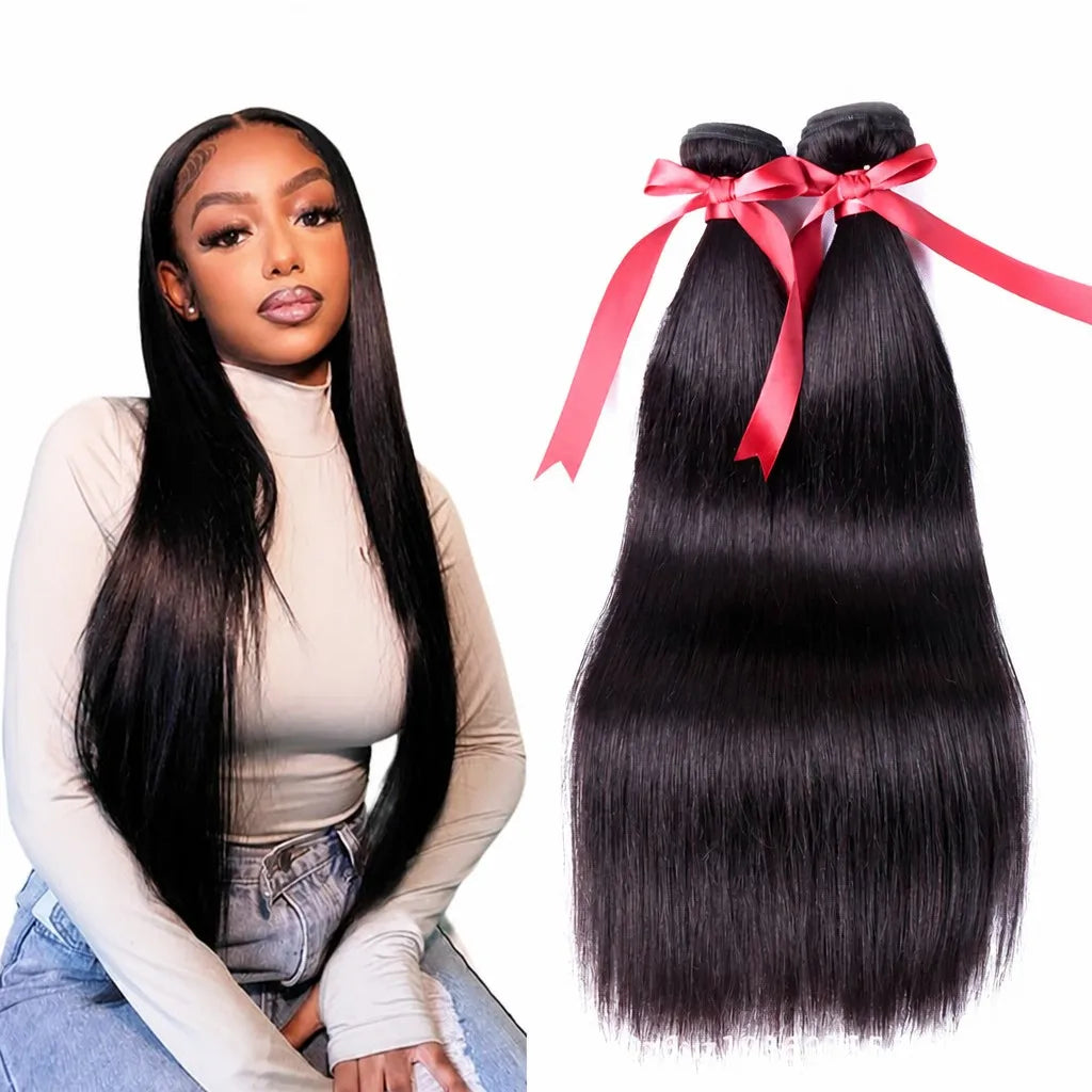 16 inch human hair weft brown - main product view