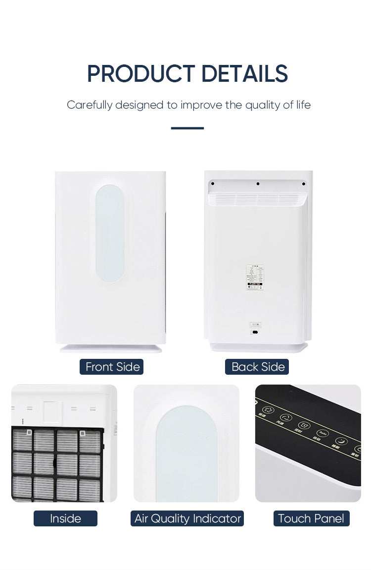 Smart Portable Air Purifier with Ture Hepa Filter & High Efficiency Activated Carbon Filter YDKJ450F-V6102022