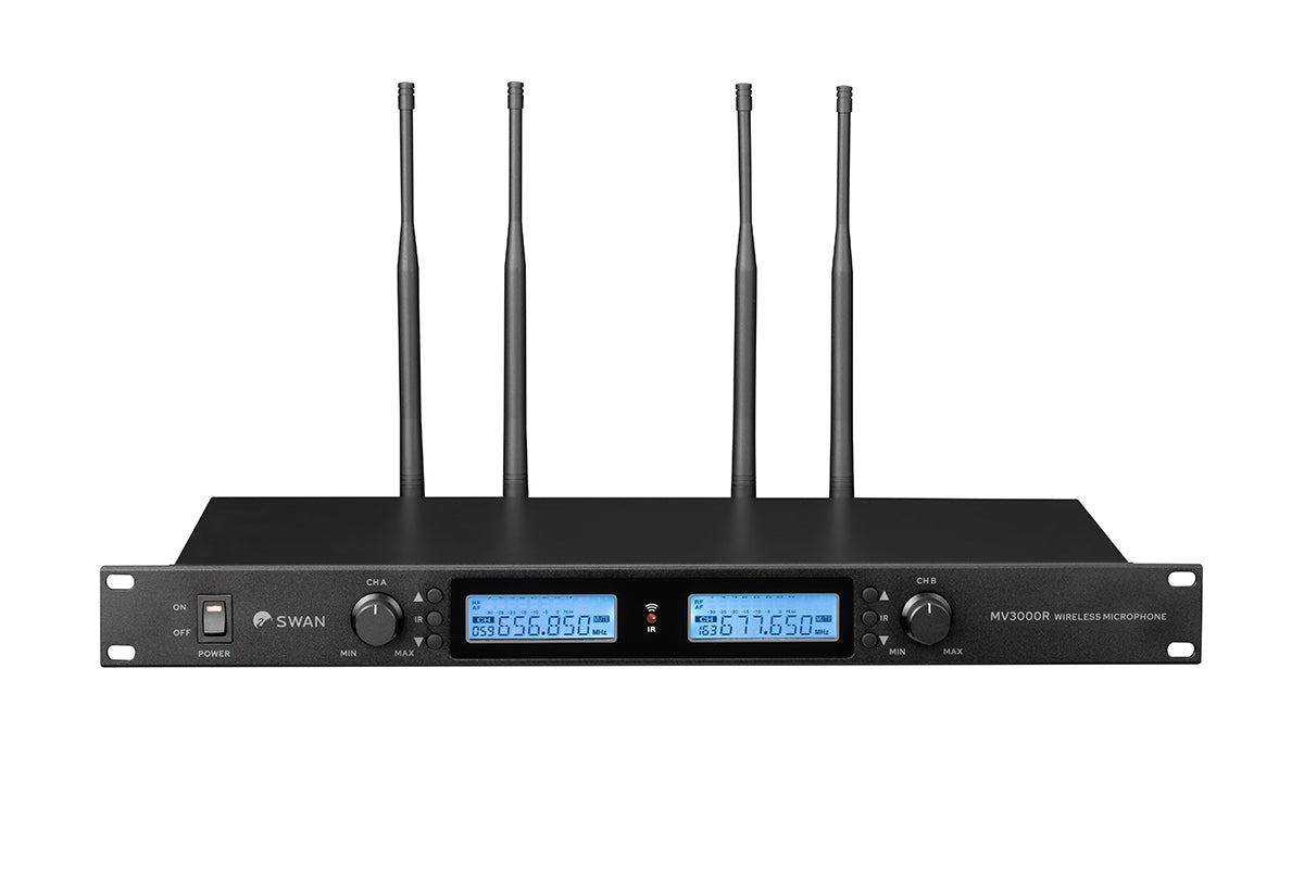 Wireless Microphone Set MV3000-H2 One Receiver with Two Microphones