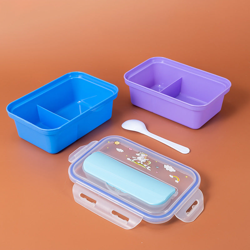 Portable Children's Plastic Bento Box Lunch Box for Outdoor Picnic