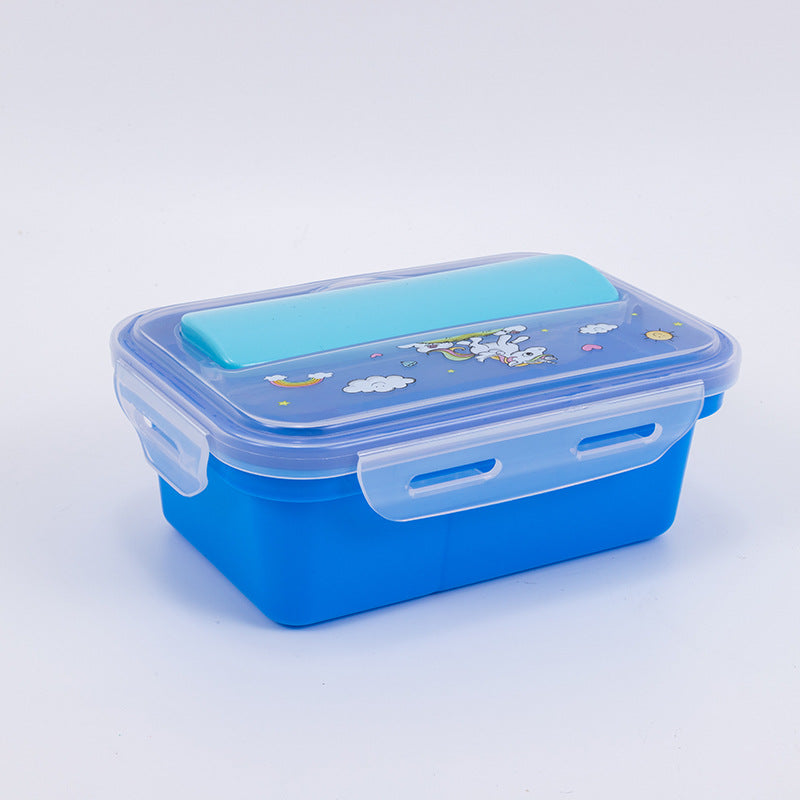 Portable Children's Plastic Bento Box Lunch Box for Outdoor Picnic