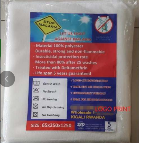 Polyester material.Round treated mosquito net