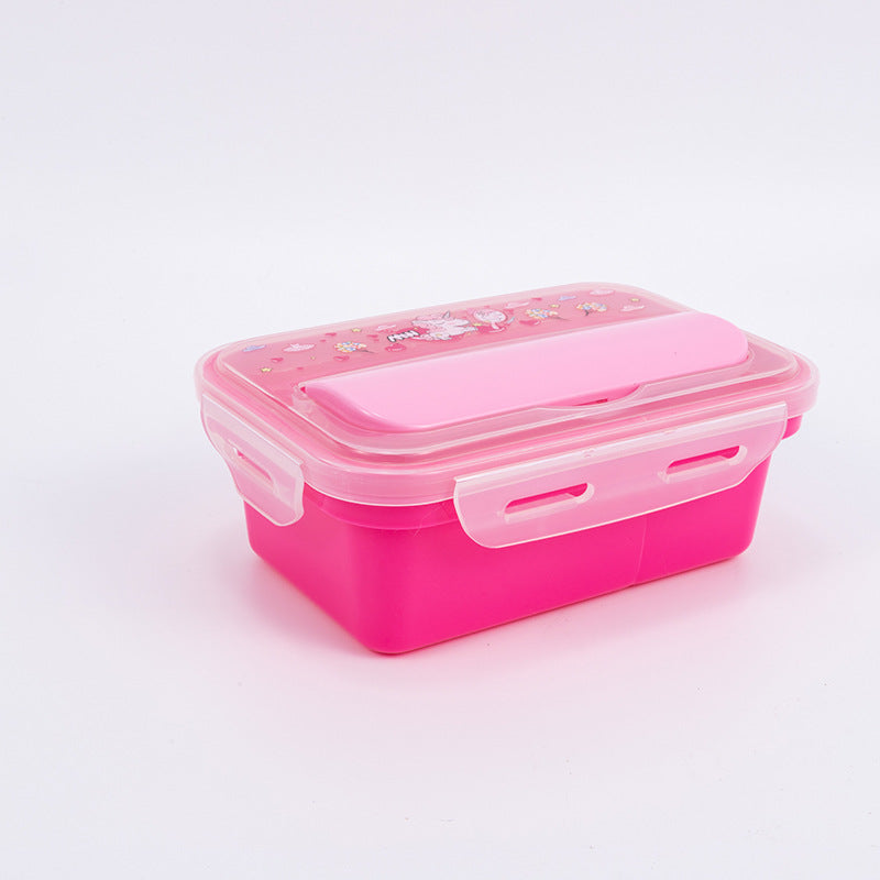 Portable Children's Plastic Bento Box Lunch Box for Outdoor Picnic