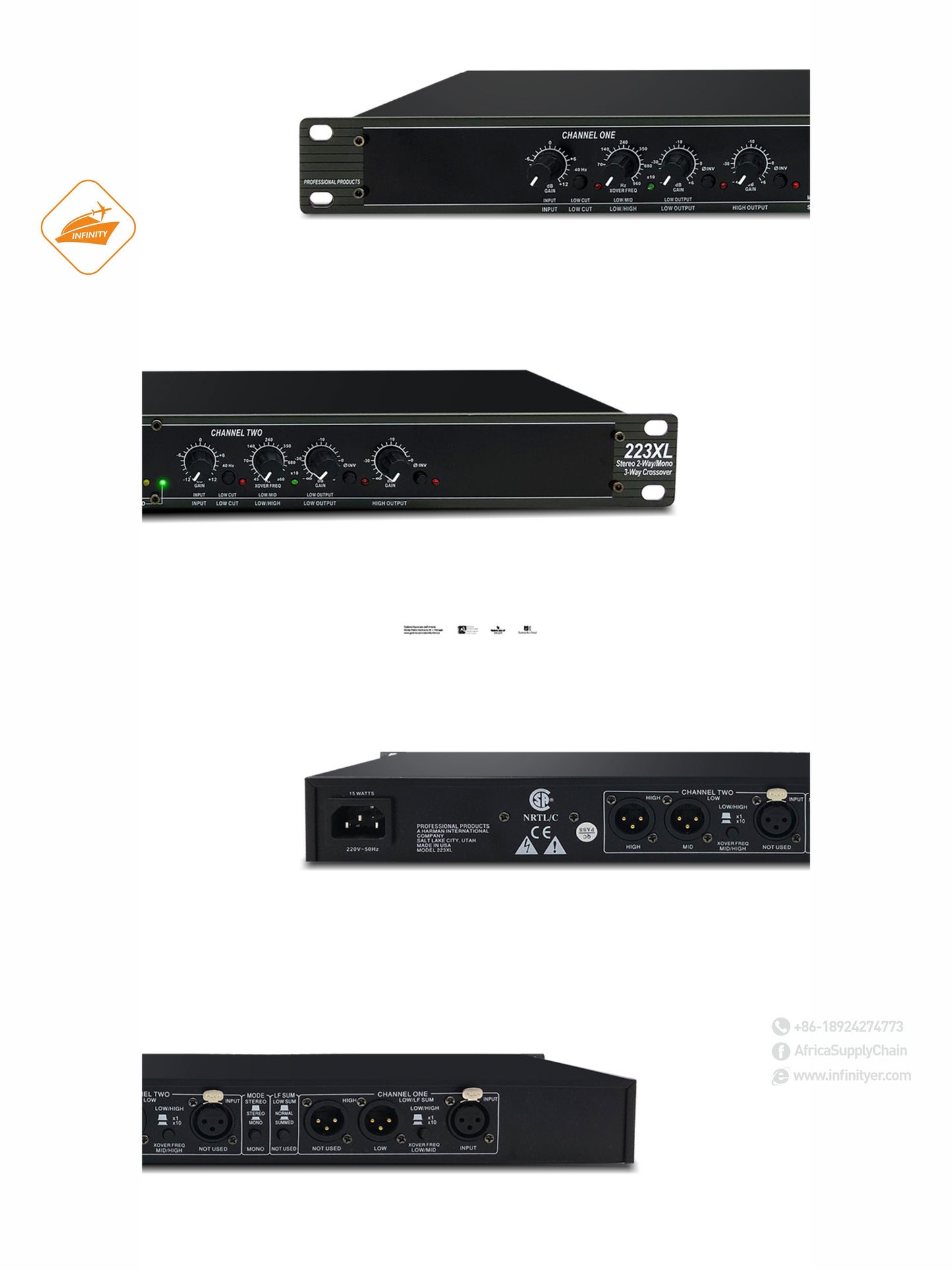 223XL professional audio equipment stereo 2-way crossover for bar stage tuning