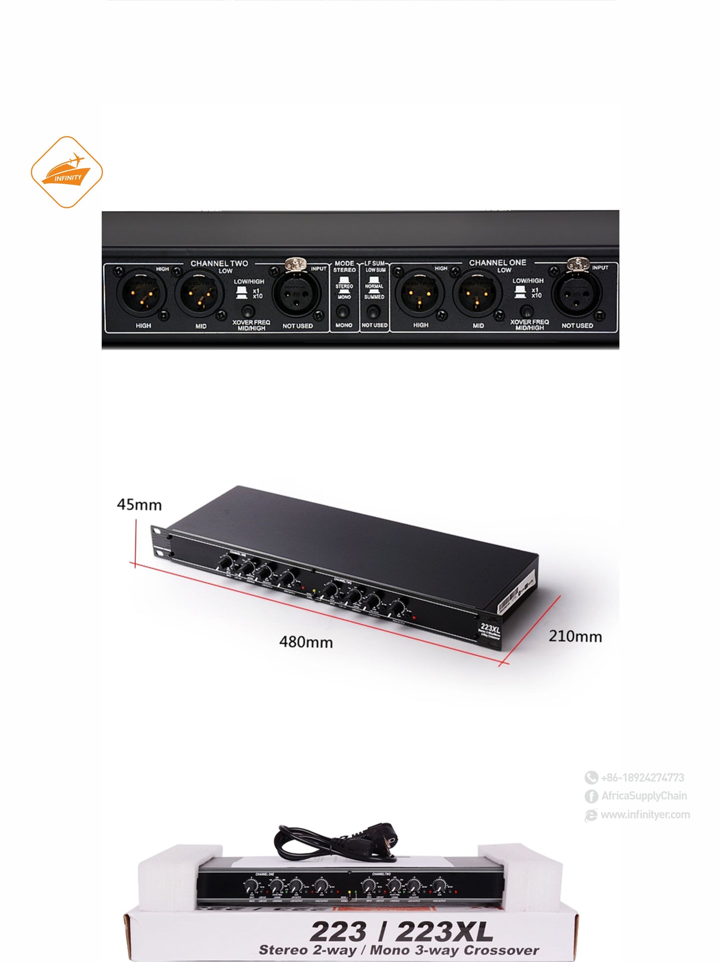 223XL professional audio equipment stereo 2-way crossover for bar stage tuning