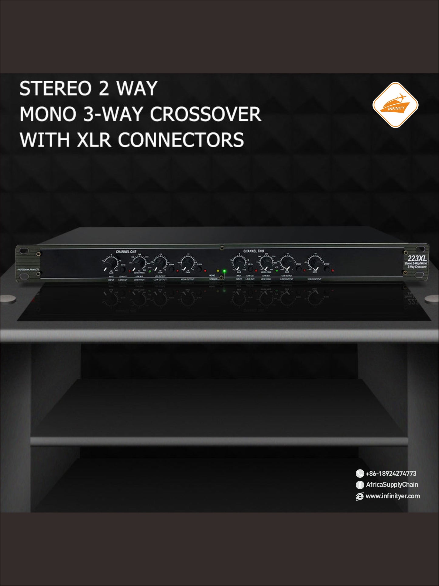 223XL professional audio equipment stereo 2-way crossover for bar stage tuning