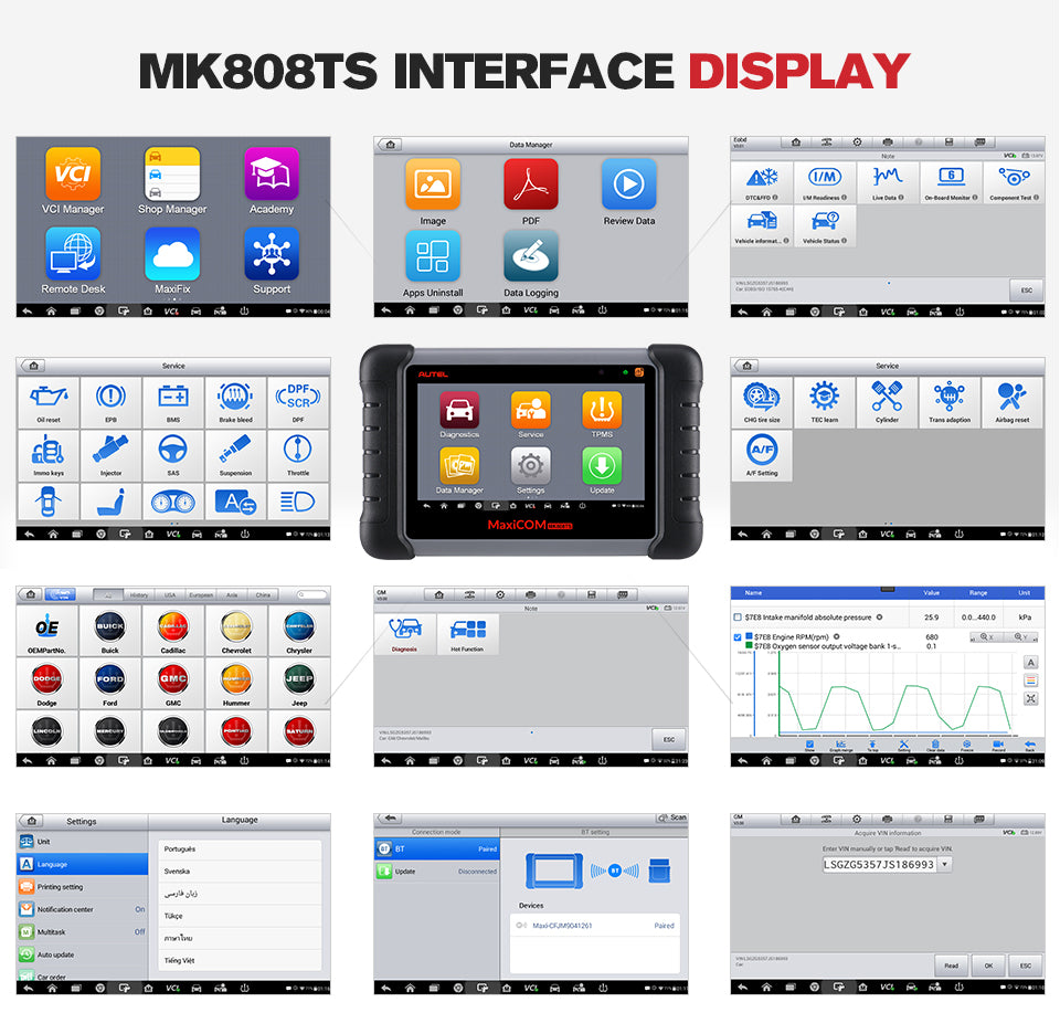 Autel MaxiCOM MK808TS Diagnostic Scanner tool