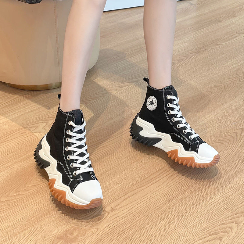 Women's Casual Platform Shoes High Top Canvas Shoes