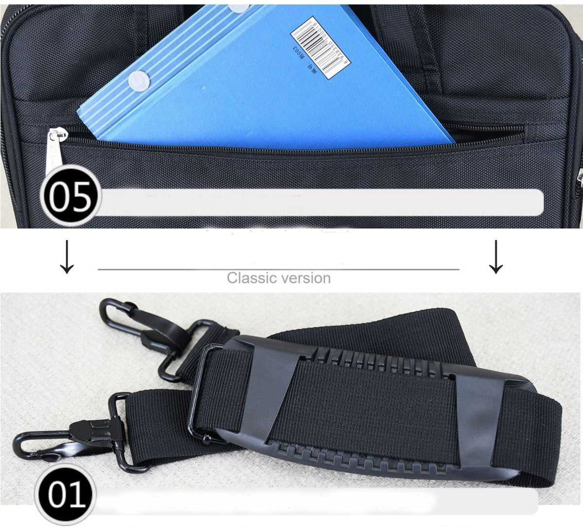 508-Portable Business Bag Multifunctional Handbag Laptop Bag
