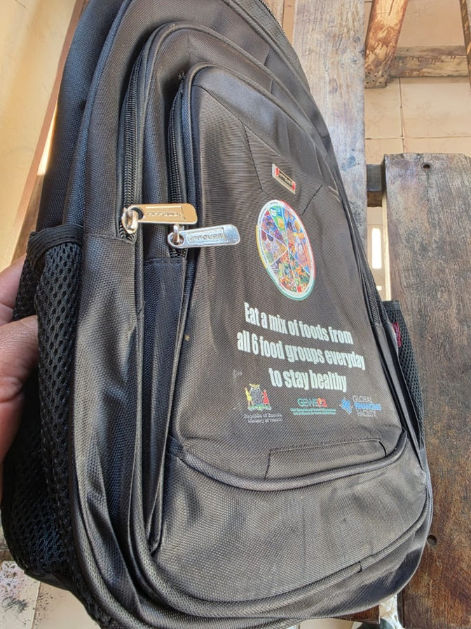 Promotional Custom Print Black Backpack with Mesh Side Pockets