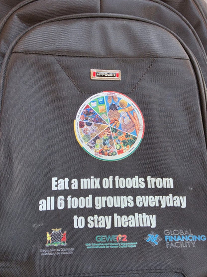 Promotional Custom Print Black Backpack with Mesh Side Pockets