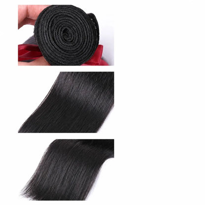 16 inch human hair weft - texture and detail close-up