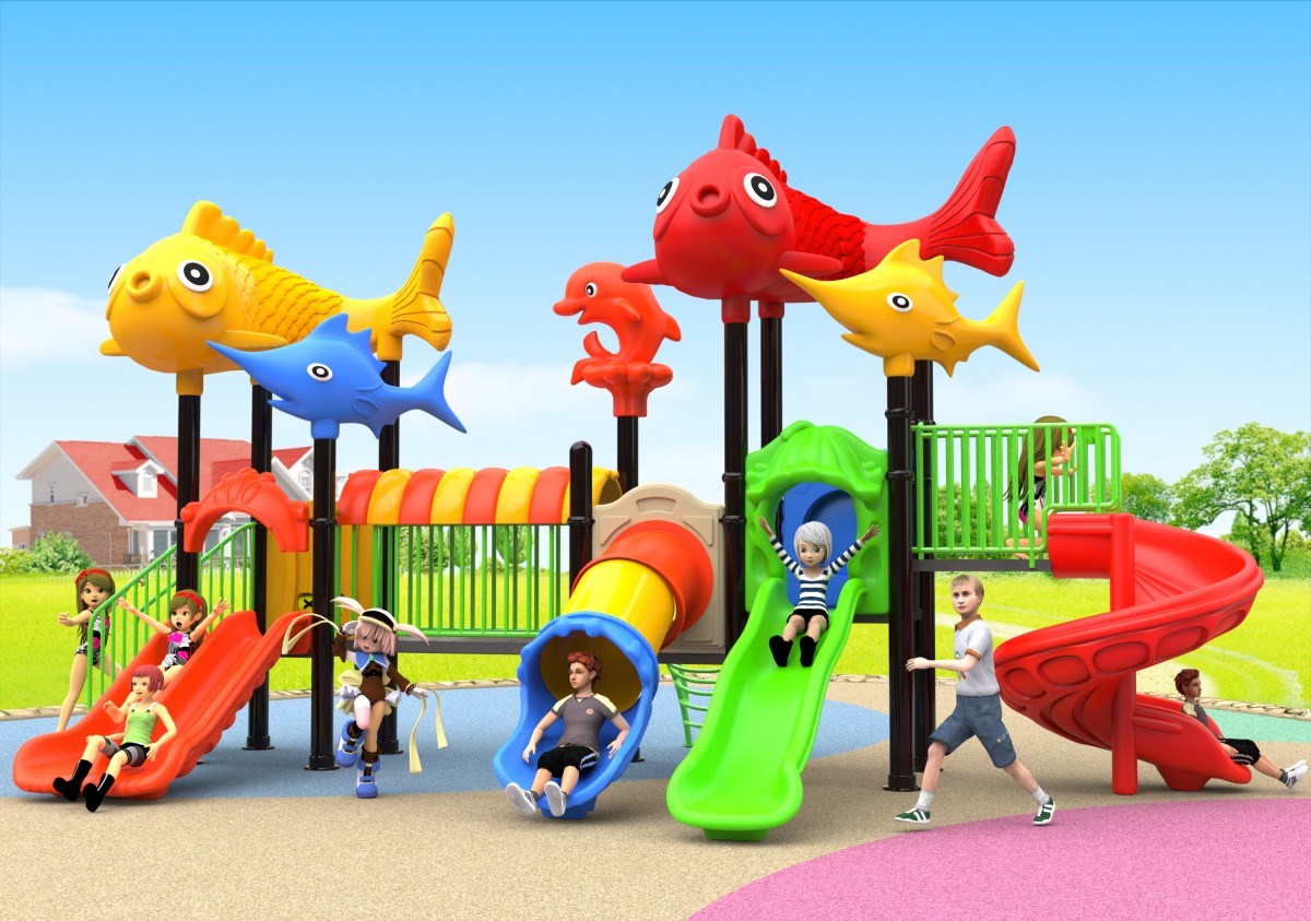 Kids Plastic Slide Playground Equipment Kindergarten Children Animal Themed Outdoor Playground