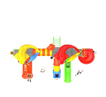 Kids Plastic Slide Playground Equipment Kindergarten Children Animal Themed Outdoor Playground