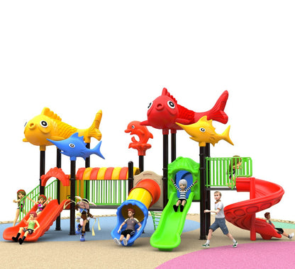 Kids Plastic Slide Playground Equipment Kindergarten Children Animal Themed Outdoor Playground