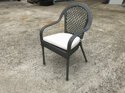 Patio 3 Piece Bistro Cafe Table Set, Outdoor Wicker Rattan Furniture Garden Furniture Sofa Chair Set with Cushion.