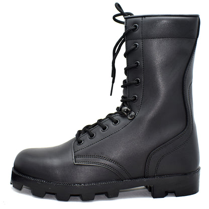 Infinityer [AL-CN-A-BFXDM] Leather & Oxford Cloth Boots With Rubber Sole