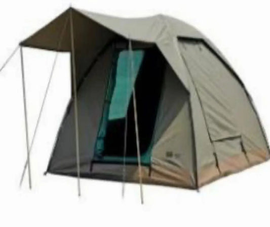 3m x 3m Canvas Dome Tent with Veranda - 360gsm Military Canvas