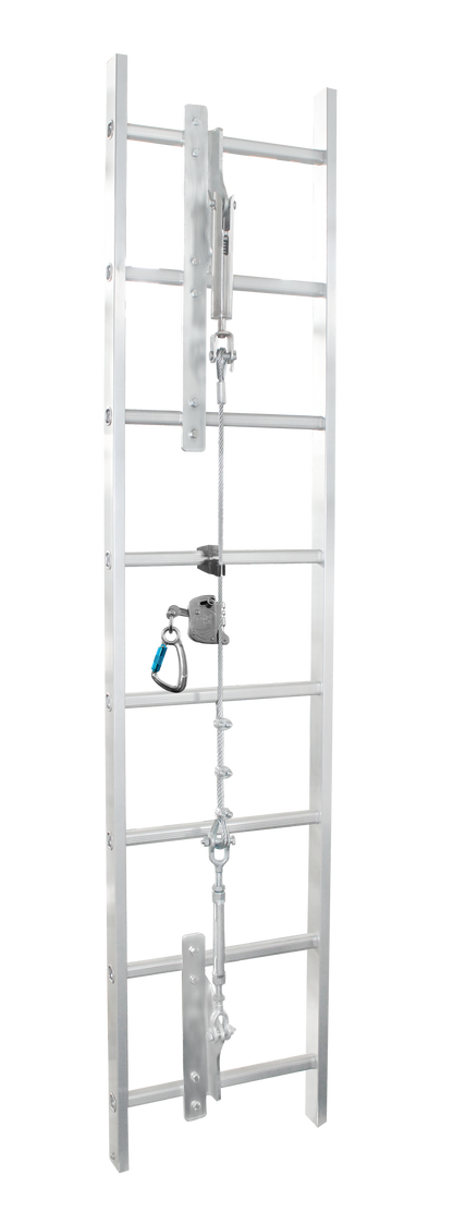 Vertical lifelines installed on telecom towers. 50 Metres lifelines with its accesories.Fall Protection System,
