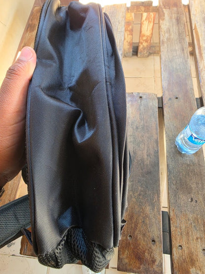 Promotional Custom Print Black Backpack with Mesh Side Pockets