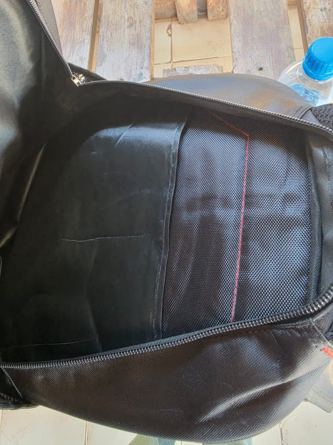 Promotional Custom Print Black Backpack with Mesh Side Pockets