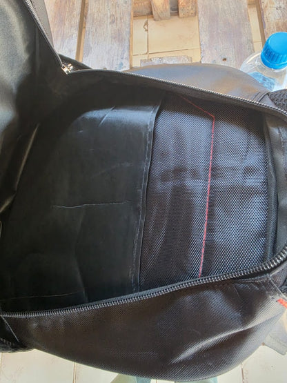 Promotional Custom Print Black Backpack with Mesh Side Pockets