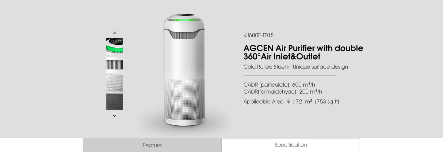 Air Purifier with Double 360°Air Inlet & Outlet YDKJ600F-T01S2022