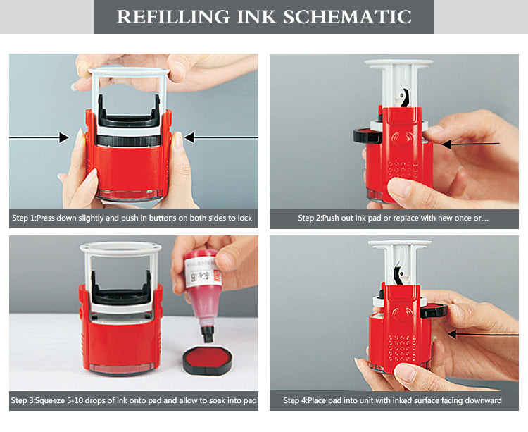 Custom Logo Square Shaped Self-inking Official Stamps 47 * 18mm