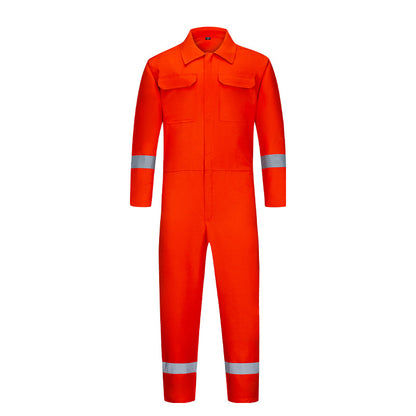 Long-Sleeved One-Piece Work Clothes with Reflective Stripes Warehouse Labor Protection Clothing