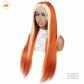 lace wig 13*4  新款色发 ginger挑染613-直条