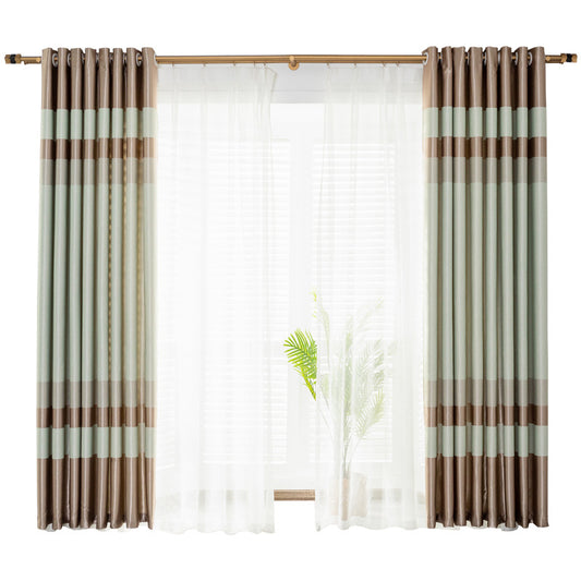 Perforated Curtains European-Style Living Room Blackout Curtains Without Yarn