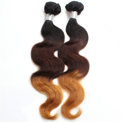 Ombre 3tone Brazilian Hair 10-24 inch 10A Remy Hair Natural color Extension Bundle