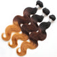 Ombre 3tone Brazilian Hair 10-24 inch 10A Remy Hair Natural color Extension Bundle