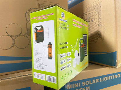 Portable Power Station Mini Portable Solar Lighting with Solar Panel Emergency Backup Power Camping
