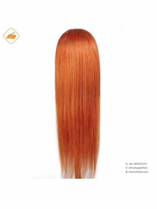 lace wig 13*4  新款色发 ginger挑染613-直条