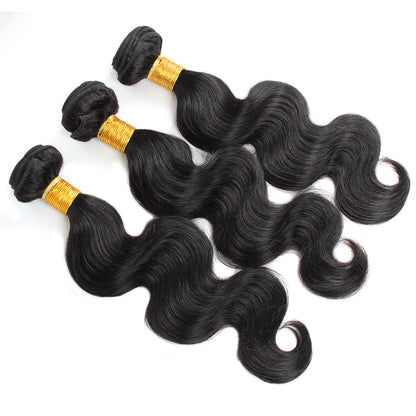 7A Non-Remy Hair Natural Black Color Human Hair Extension  Hair Bundles ,Original Brazilian Hair