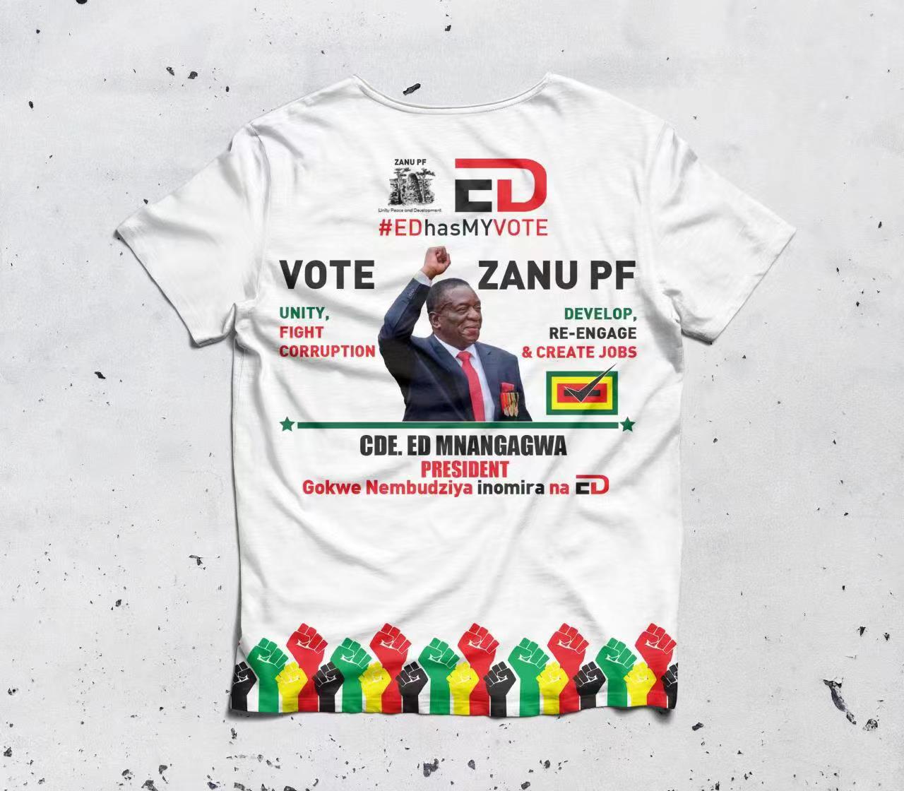 Round neck T-shirt election clothes advertising shirt corporate clothes-Zimbabwe