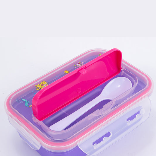 Portable Children's Plastic Bento Box Lunch Box for Outdoor Picnic