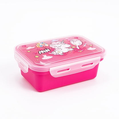 Portable Children's Plastic Bento Box Lunch Box for Outdoor Picnic with Spoon