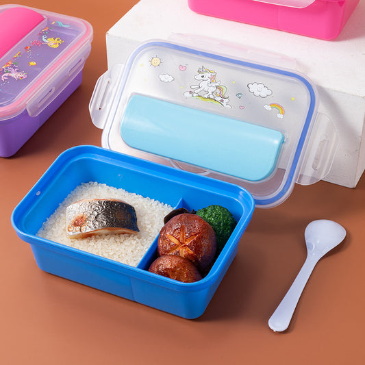 Portable Children's Plastic Bento Box Lunch Box for Outdoor Picnic