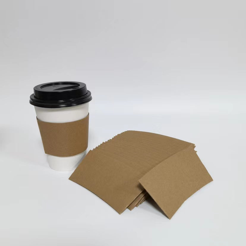 Corrugated leather paper cup holder 14 oz