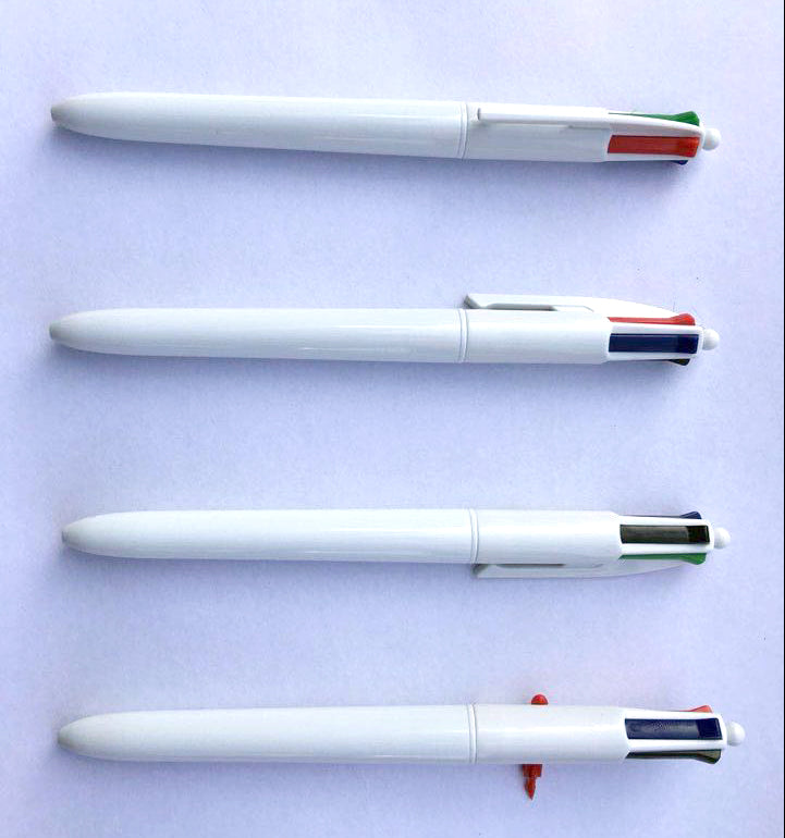 Advertising gift-Four color pen White pen holder