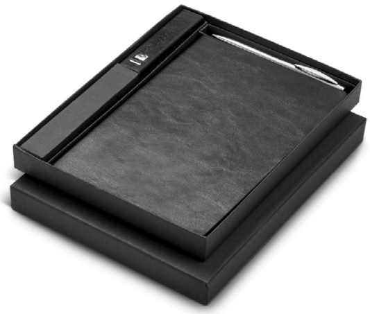 Advertising gift-Black 3pcs, notebook pen power bank