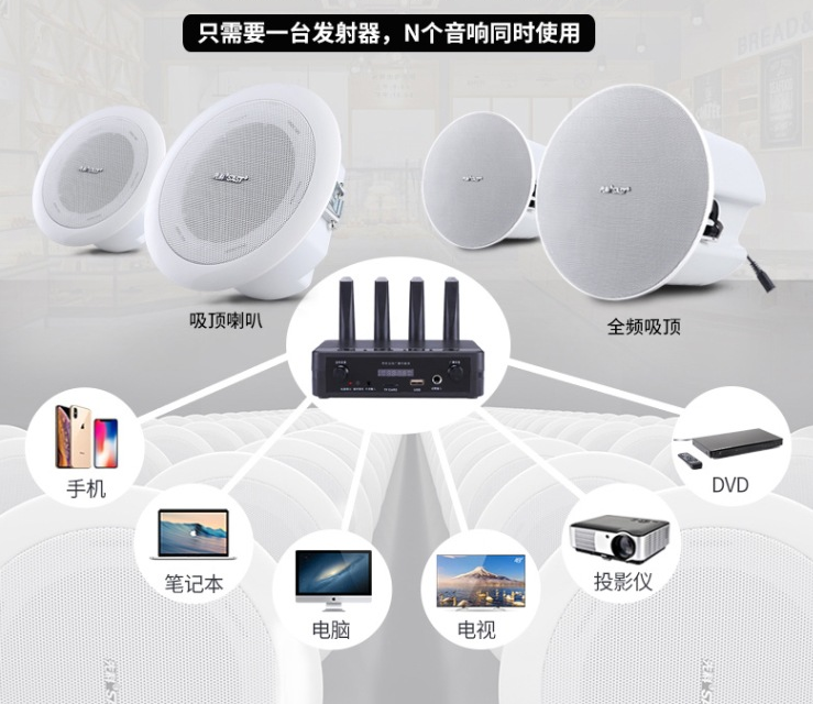 Full Screen Ceiling Audio Wireless Bluetooth Ceiling Audio Shop Indoor Home YDW72022