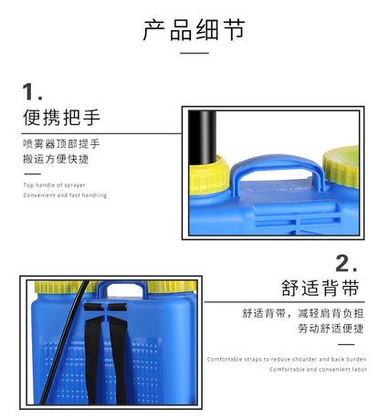 Knapsack Manual Sprayer 16L High Pressure Manual Pesticide Machine Agricultural Vegetable Garden Orchard