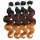 Ombre 3tone Brazilian Hair 10-24 inch 10A Remy Hair Natural color Extension Bundle