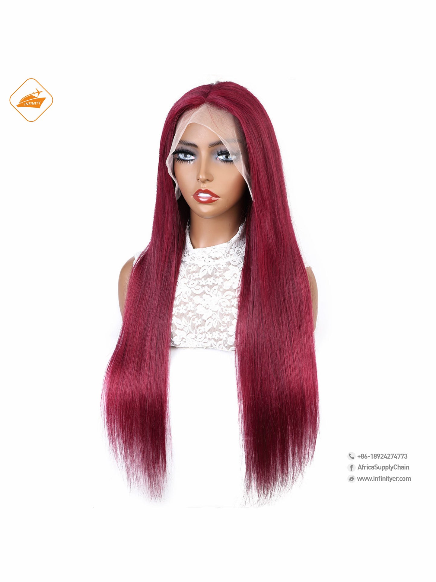 lace wig 13*4  新款色发 99J# 直条