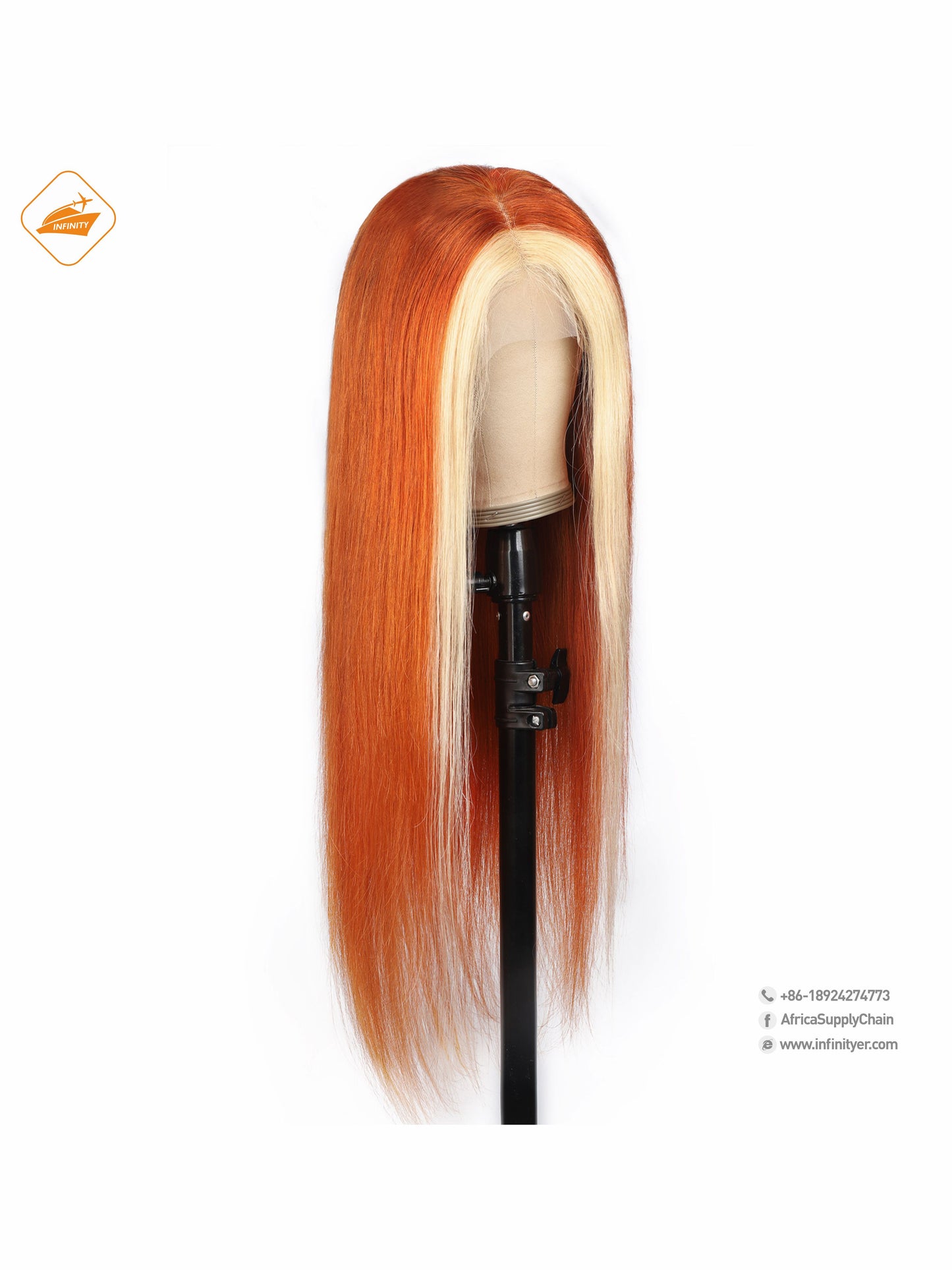 lace wig 13*4  新款色发 ginger挑染613-直条