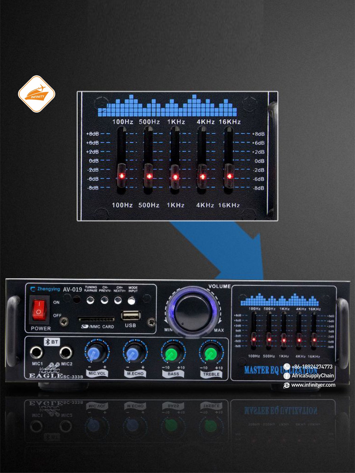 High power Bluetooth power player U disk card radio audio amplifier K song power amplifier public address system