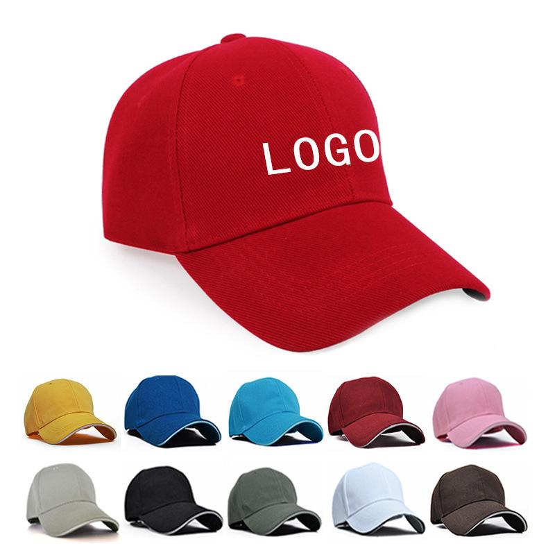 Wholesale Unisex Adjustable Cotton Customized 5 Panel Fitted Plain Baseball Cap Hats with Custom embroidery logo